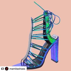 Lila Snake Stiletto in Hologram Purple or Blue